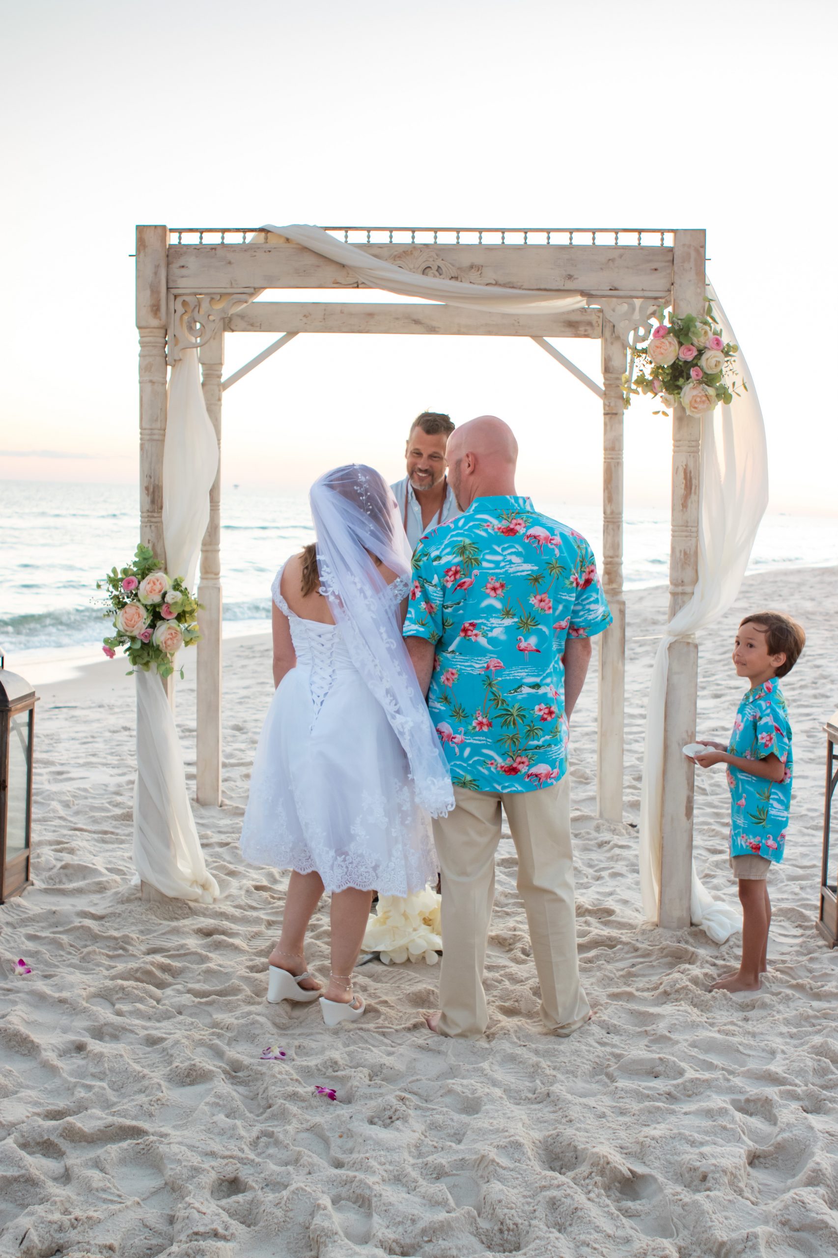 Beach wedding arbor