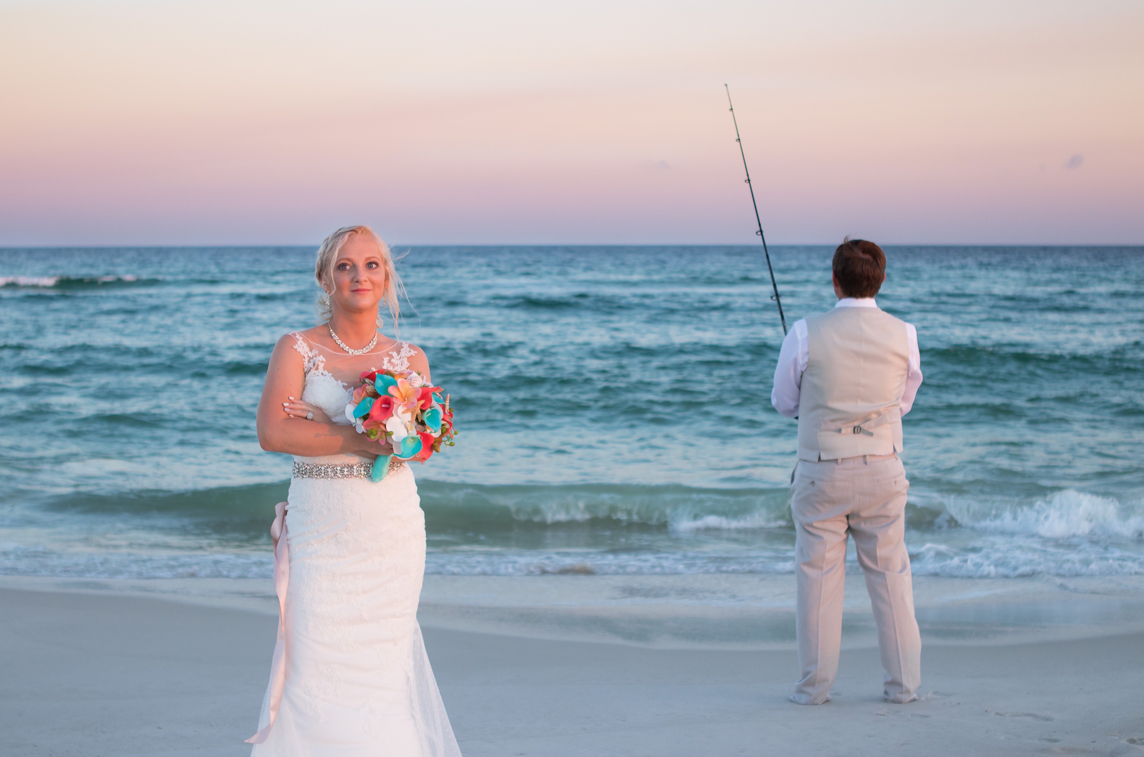 wedding groom fishing