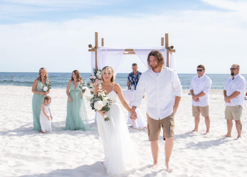 Robert Bullock Officiating a beach wedding in Gulf Shores