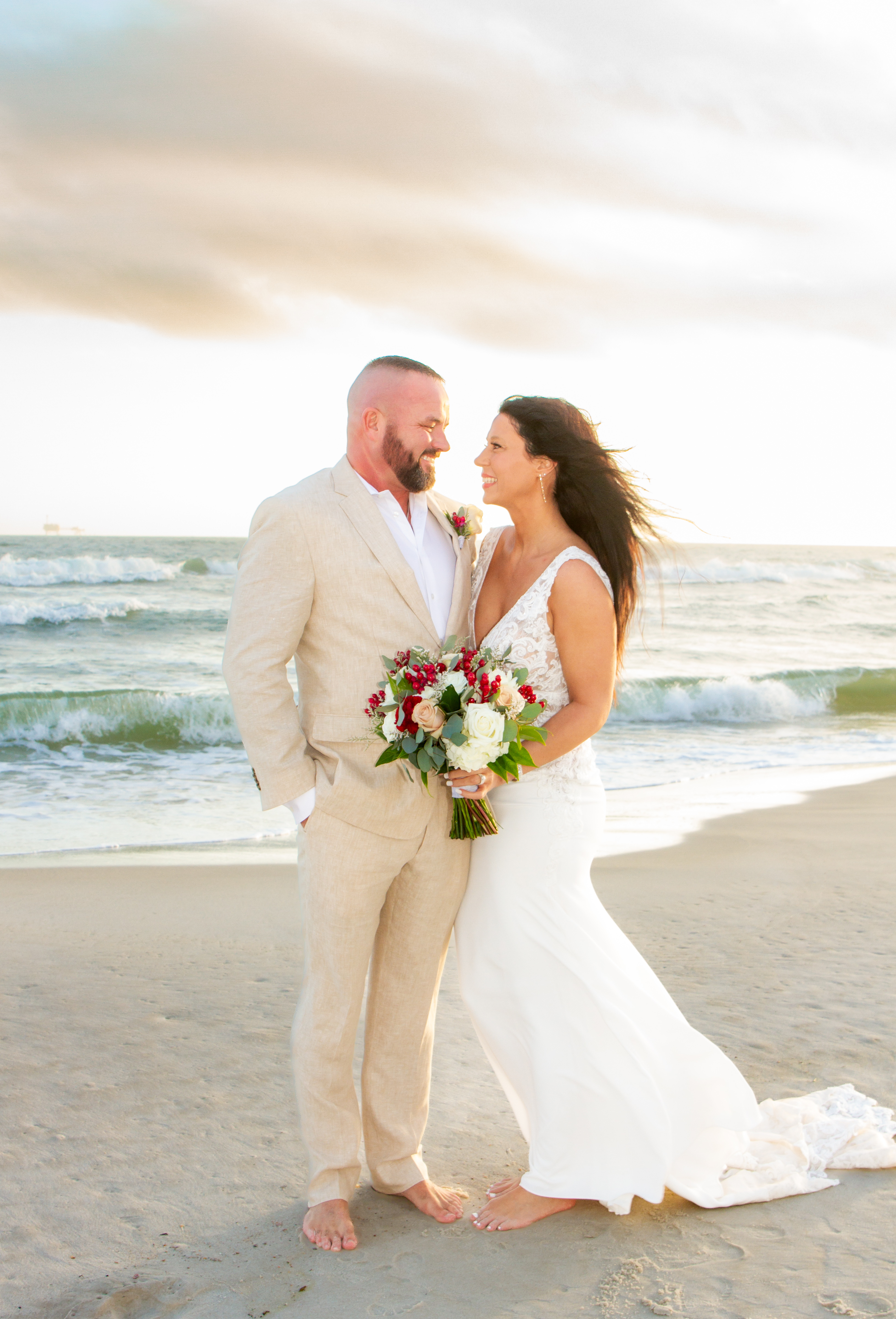 She trashed the dress at her Gulf Shores Beach Wedding