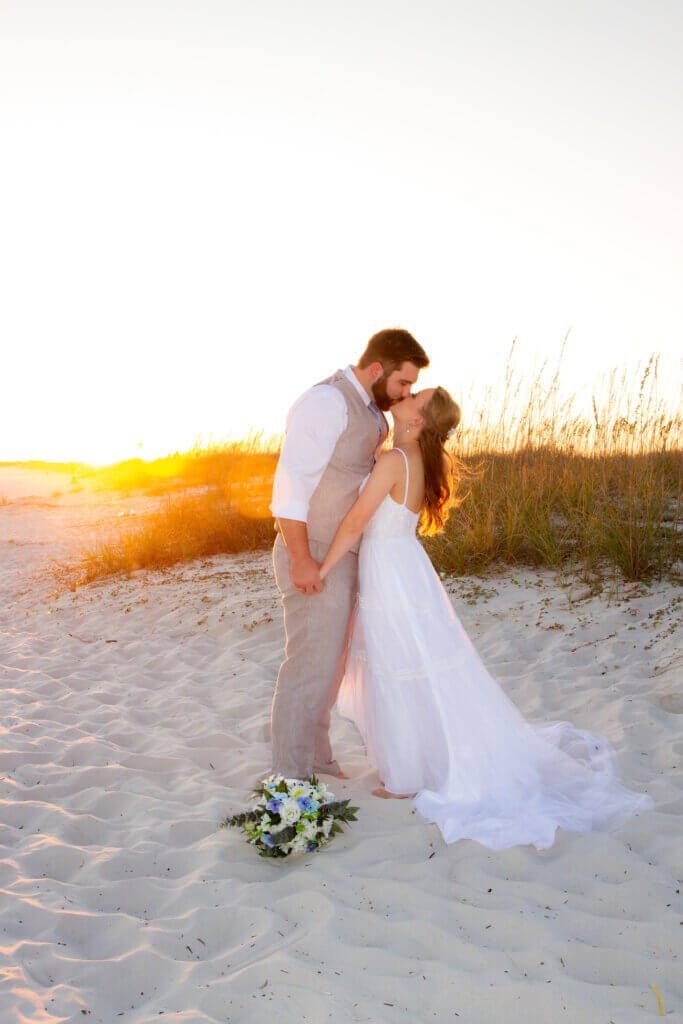 beach wedding at the gulf state park alabama
