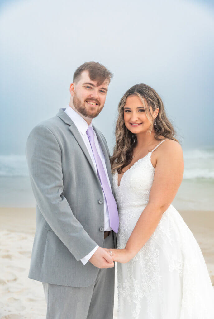 foggy beach wedding in Gulf Shores Alabama 